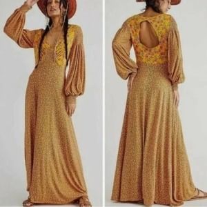 NWT Free People Love Story Maxi Dress Floral Print Size S
